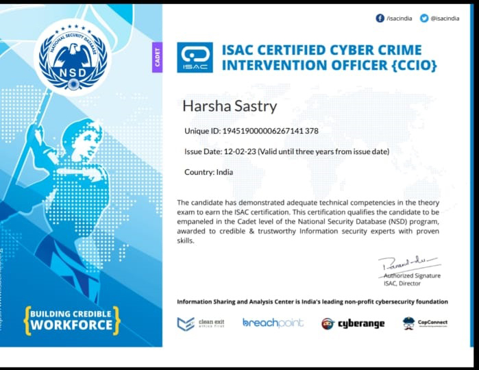 ISAC Certified Cyber Crime Intervention Officer (CCIO)